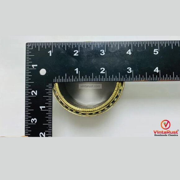 Single Boho Cuff Bracelet- Cuff Bracelet- Afghan Golden Massive Handcuff Hinged - Picture 6 of 9